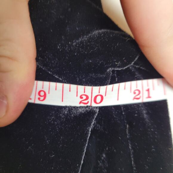 Alex Evenings Black Velvet Draped Rhinestone Accent Dress Size 16 - Picture 5 of 6